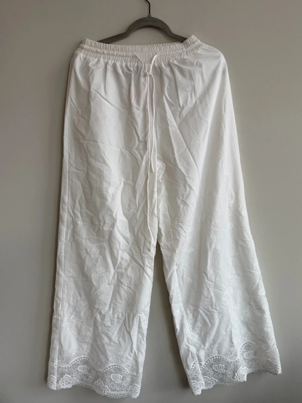 Cosette Embroidered Tie Top & Pant Set - Off-White - Picture 9 of 11
